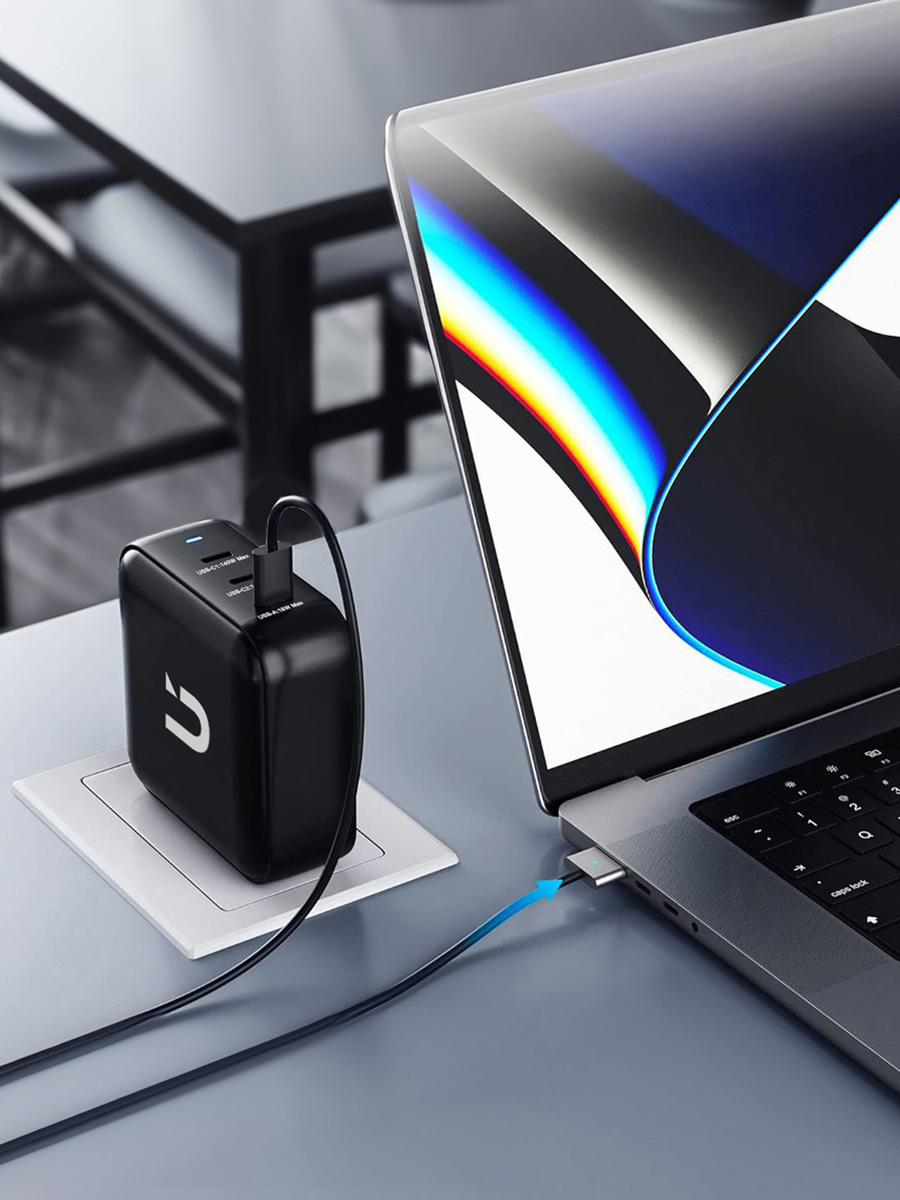 UKKO GaN III 140W 氮化鎵急速充電器-黑(2C1A)