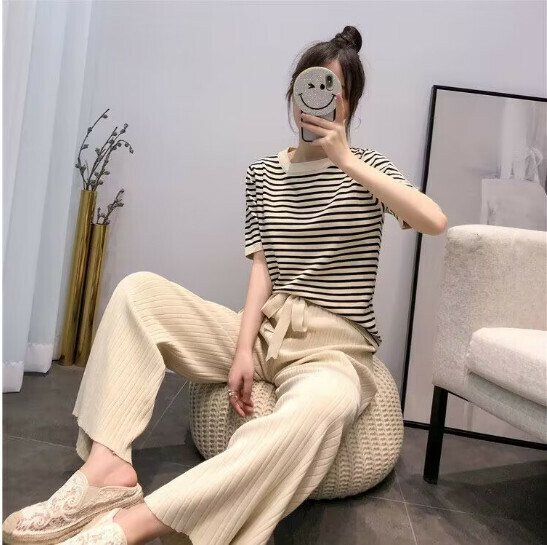 熱賣休閒顯瘦套裝【杏色】 (M-4XL碼) (下單後聯繫客服確認尺碼)