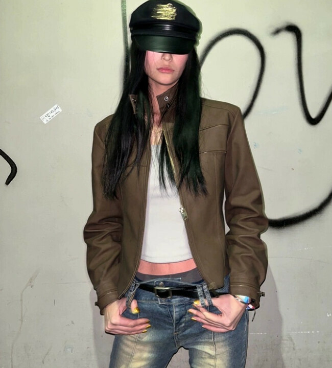 Hot selling short jacket retro slim jacket top (brown) (size: S/M/L/XL) (contact customer service after placing the order to confirm the delivery size)