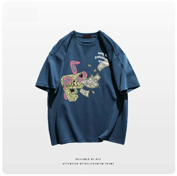 熱推圓領T恤【M-3XL】【霧霾藍-220g】(下單後聯絡客服確認發貨尺碼) 