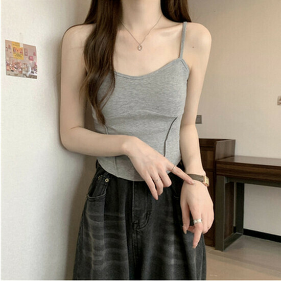 Hot Selling Camisole with Breast Pads [Light Gray] [One Size Fits All]