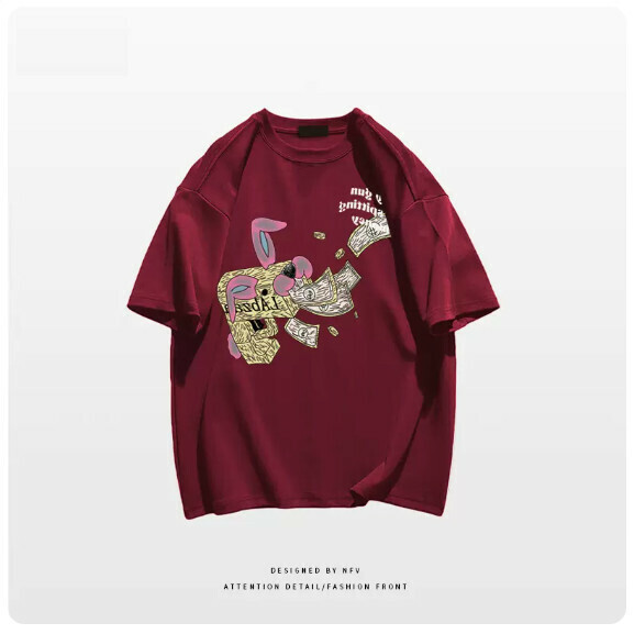 熱推圓領T恤【M-3XL】【酒紅色-220g】(下單後聯絡客服確認發貨尺碼) 