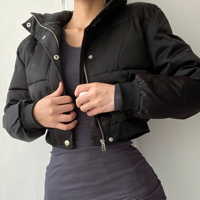 熱賣短款立領棉服(黑色)(S-L碼)(下單後聯絡客服確認發貨尺碼)