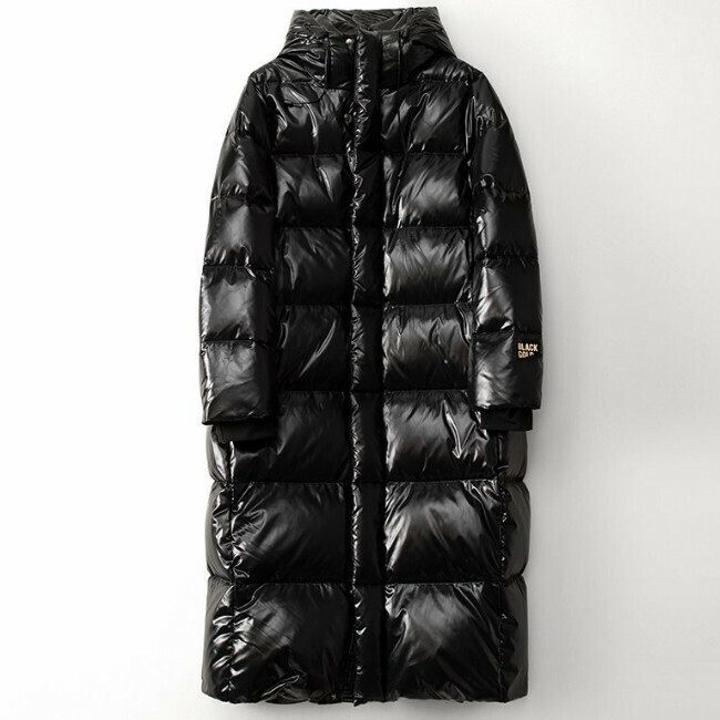 熱賣黑金連帽加長羽絨服(M-2XL碼)(黑色)(下單後聯絡客服確認發貨尺碼)