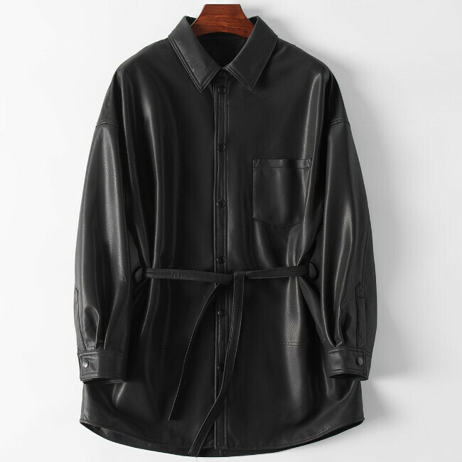 Hot selling sheepskin jacket (size S-L) (black) (contact customer service after placing order to confirm delivery size)