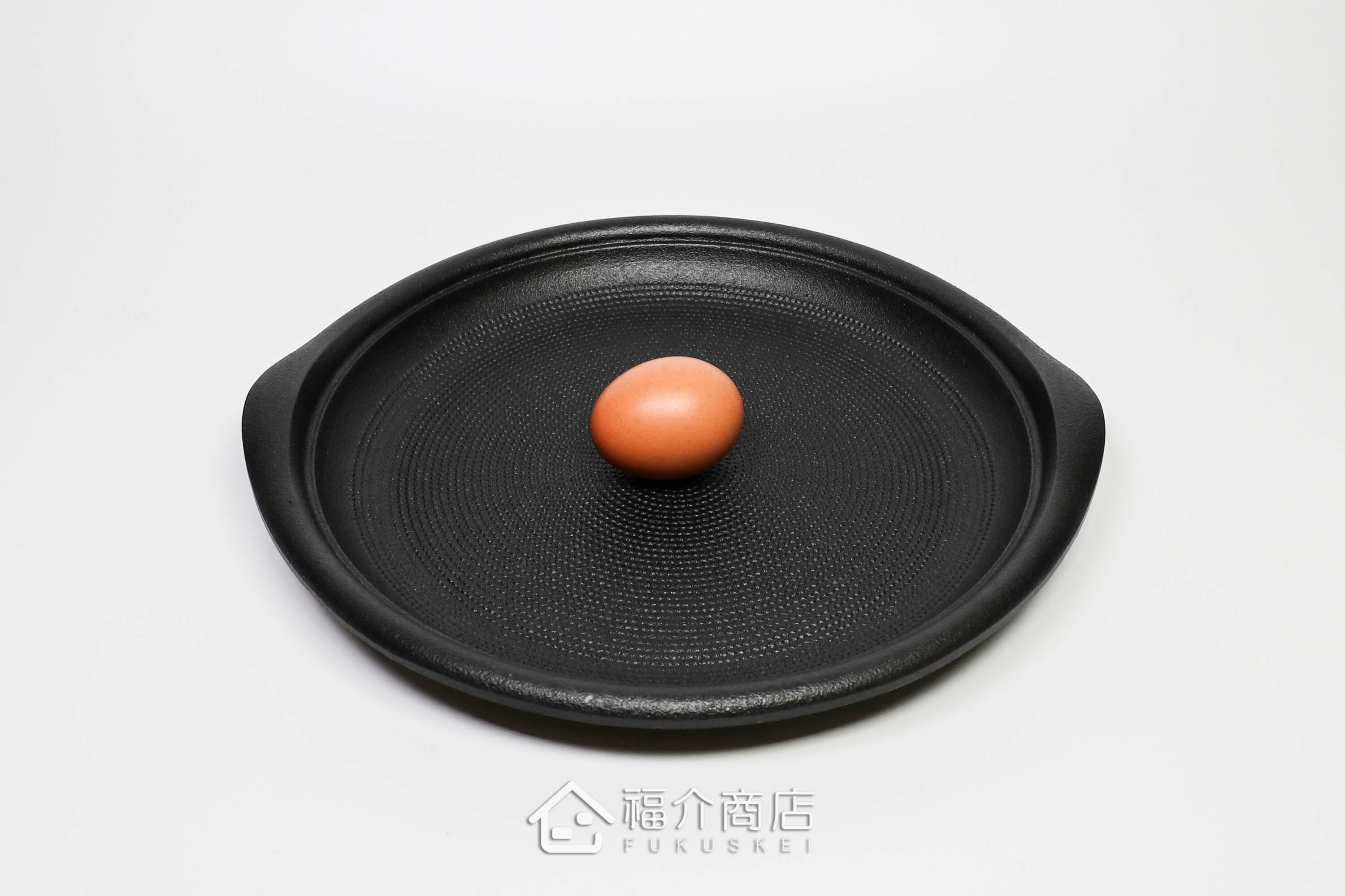 可以煎餃子炒肉炒菜料理的珠璣玉紋黑色鑄鐵鍋