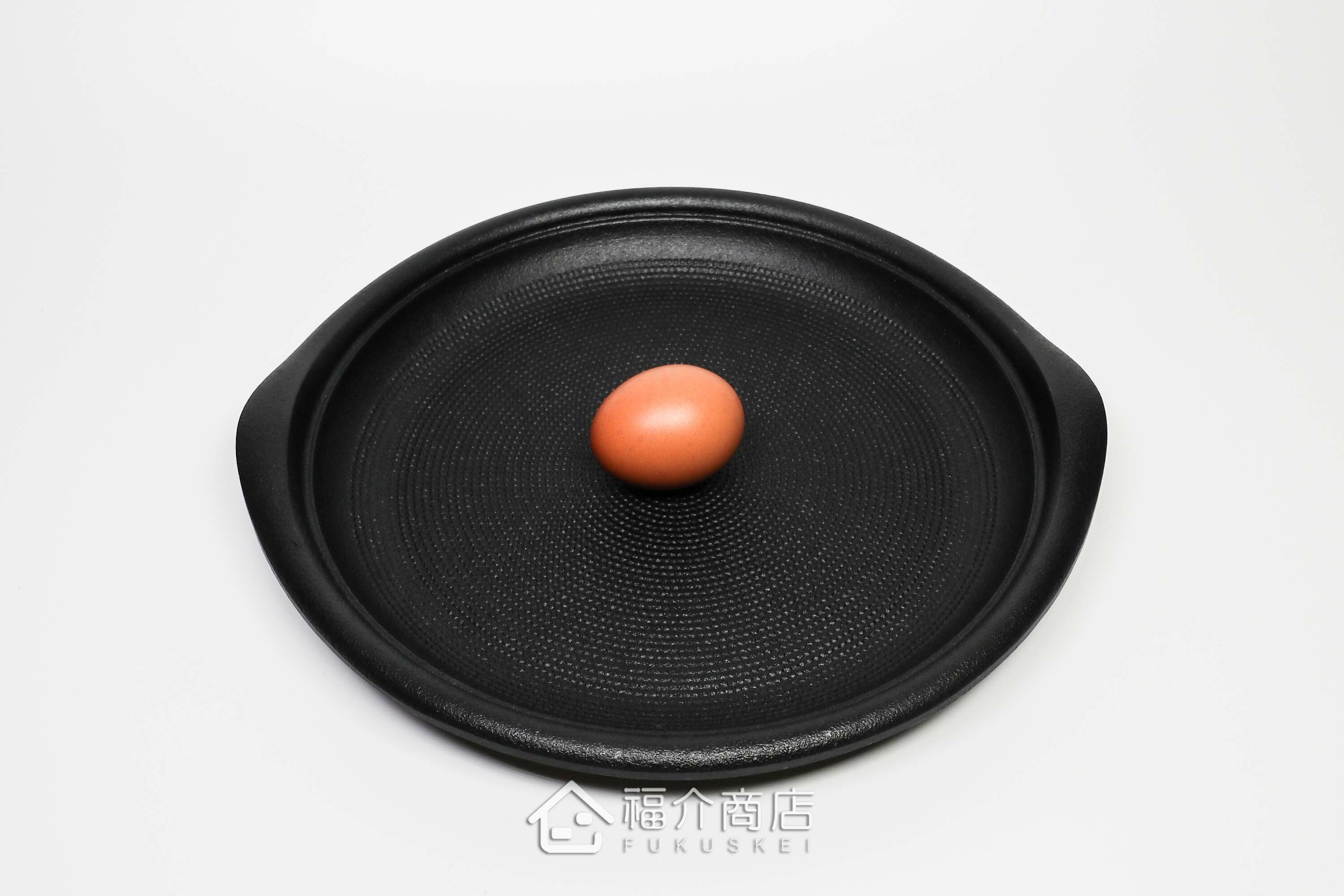 可以煎餃子炒肉炒菜料理的珠璣玉紋黑色鑄鐵鍋