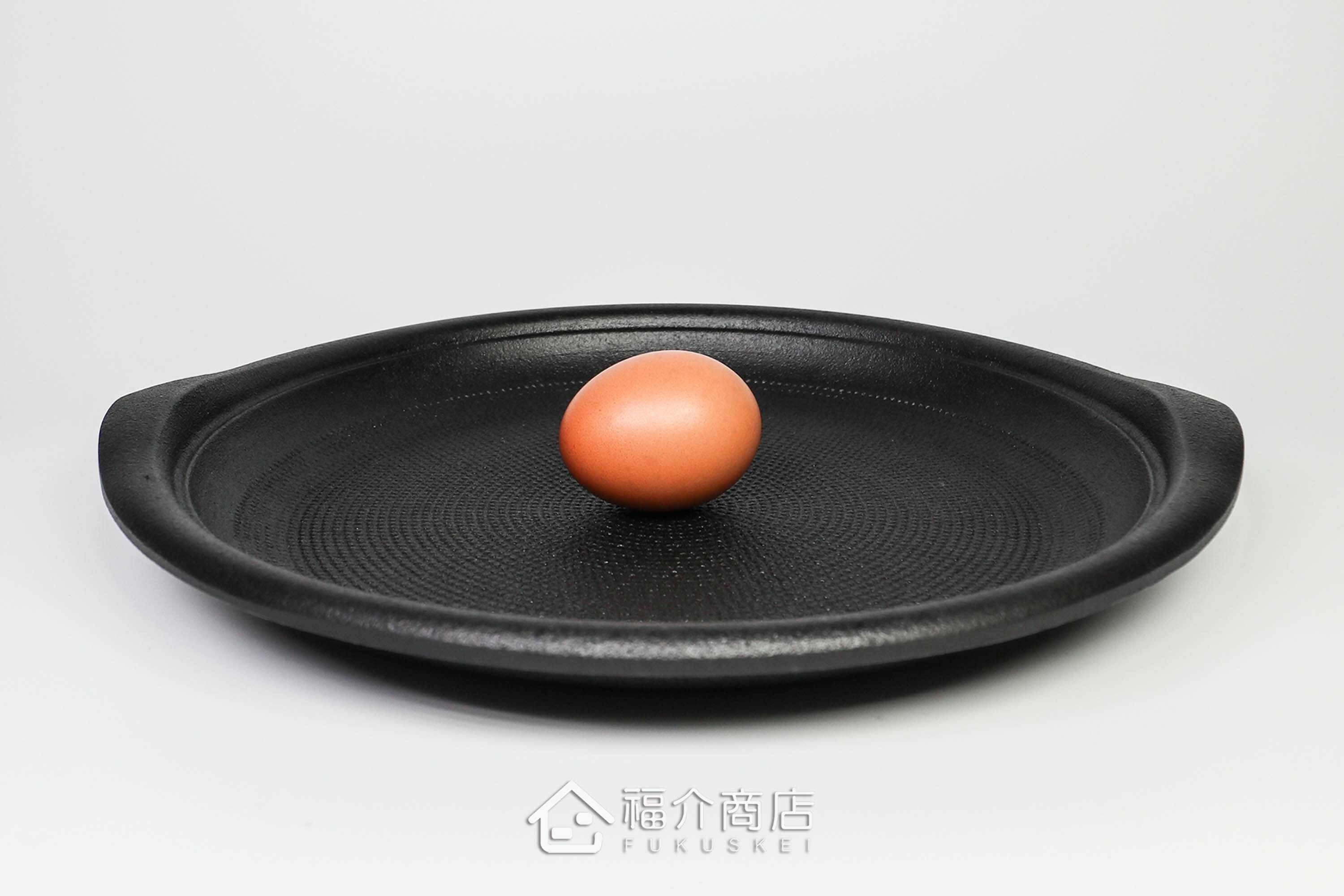 可以煎餃子炒肉炒菜料理的珠璣玉紋黑色鑄鐵鍋