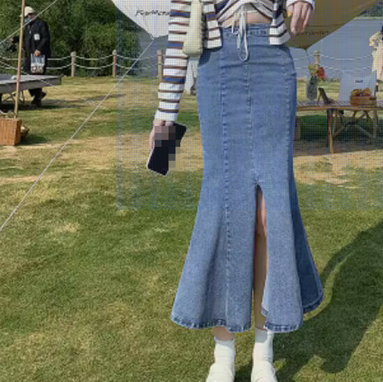 Hot Selling Slim Denim Skirt [Blue] [XS-XL] (please contact customer service to confirm the delivery size after placing the order)