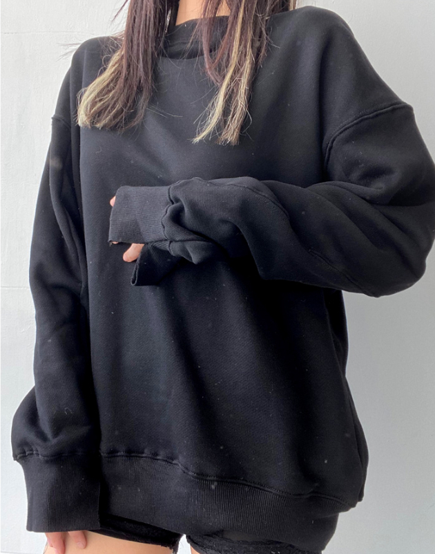 熱賣不規則袖口運動套頭衛衣(黑色)(S-L碼)(下單後聯絡客服確認發貨尺碼)