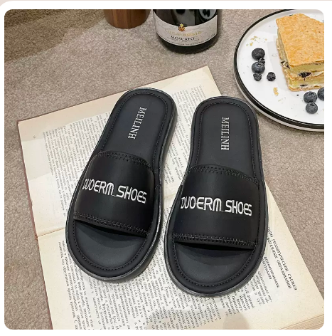 Muffin platform bread slippers (black/size 35-40) (contact customer service to confirm shipping size after placing an order)