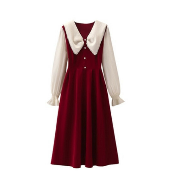 Hot selling autumn and winter dress [Red] [L-4XL size] (please contact customer service to confirm the delivery size after placing the order)