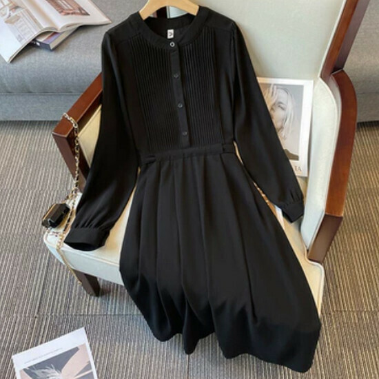Hot selling waist dress [black] [L-4XL size] (please contact customer service to confirm the delivery size after placing the order)