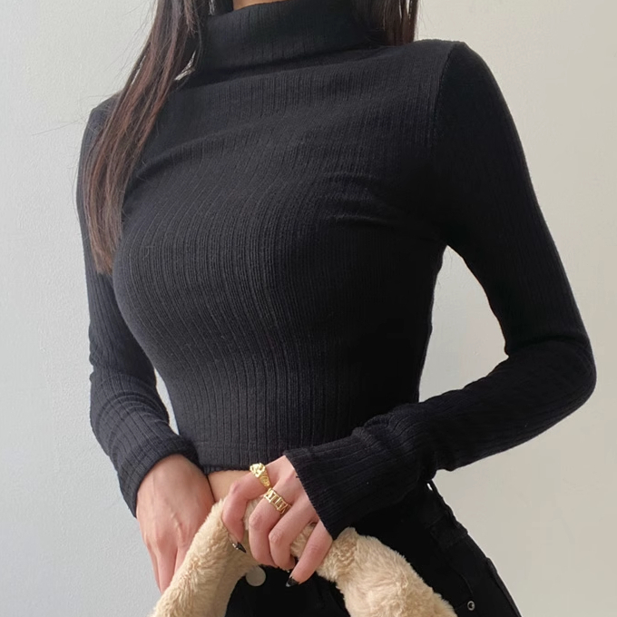 Hot selling turtleneck pullover long-sleeved sweater knitted sweater (black) (S/M size) (contact customer service after placing the order to confirm the delivery size)