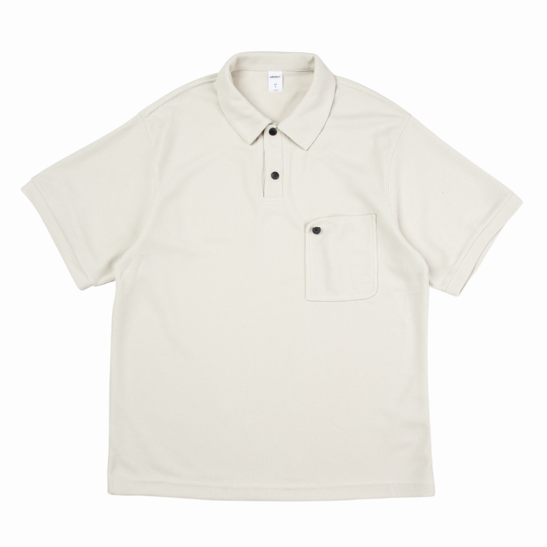 SALE- 美式寬版 短袖 網眼POLO衫 落肩寬鬆 素面 素色 黑色 深灰 豆色【 FUZY 】- S201641