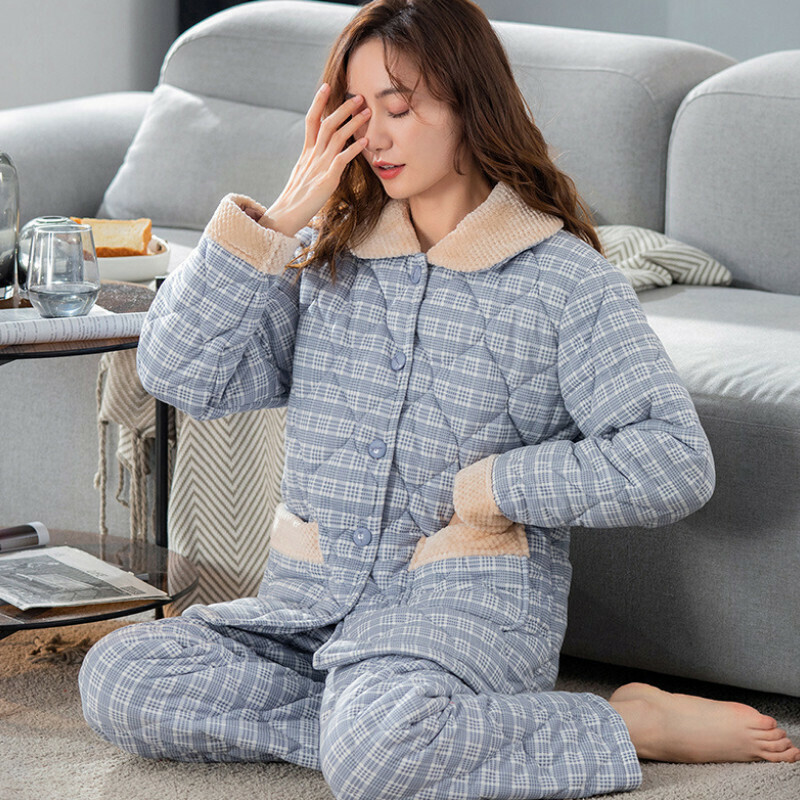 爆款加厚長袖睡衣套裝【M-XXXL碼 XP401】【下單后聯絡客服確認發貨尺碼 】