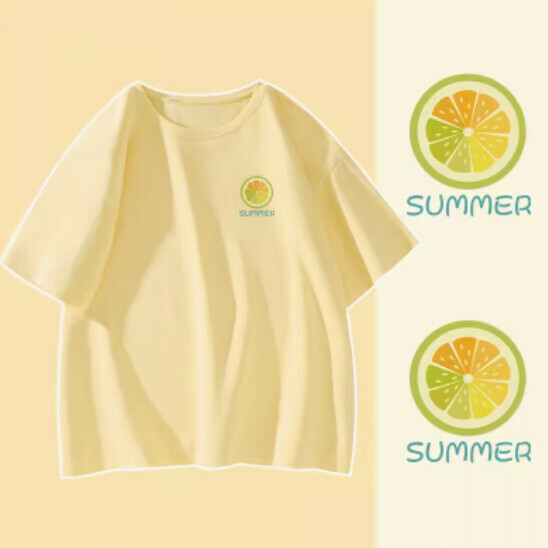Hot selling pure cotton short-sleeved T-shirt [Goose Yellow (Lime Fruit)] [S-XL] (please contact customer service to confirm the delivery size after placing the order)