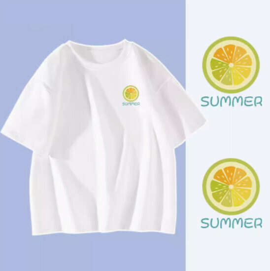 Hot selling pure cotton short-sleeved T-shirt [White (Lime)] [S-2XL size] (please contact customer service to confirm the delivery size after placing the order)