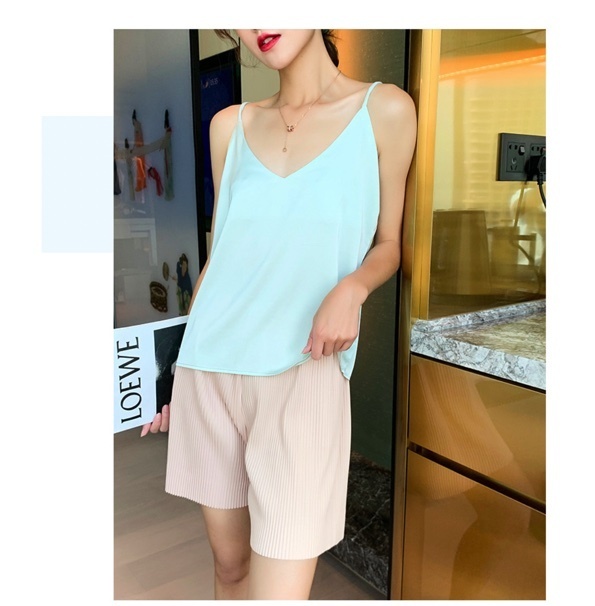 Camisole V-neck vest (aqua green S-XXL size) [Please contact customer service to confirm the shipping size after placing an order]