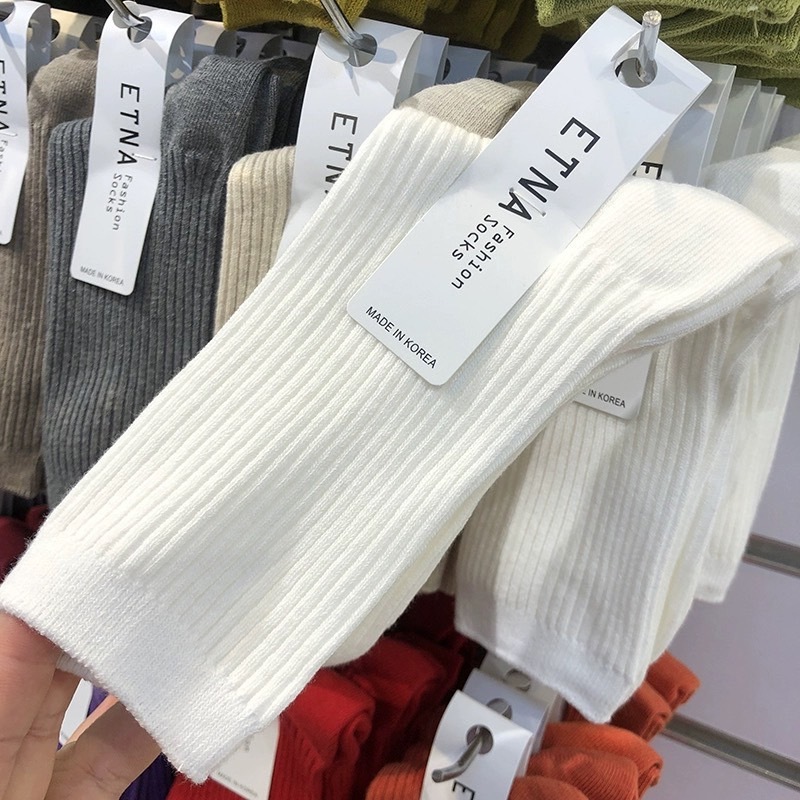 #預購 韓國 ETNA 中筒襪 素色襪 襪子