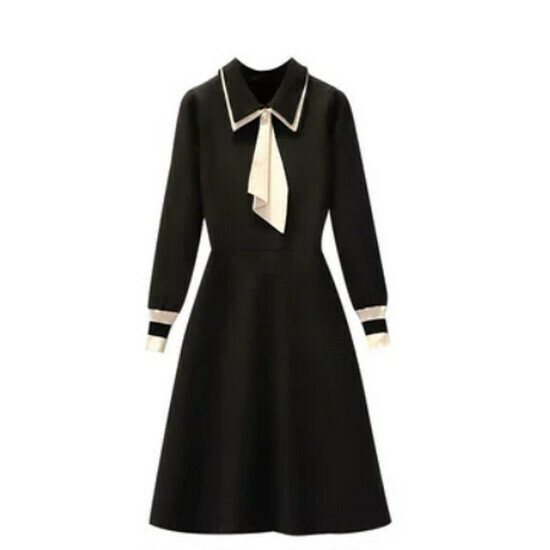 Hot selling knitted dress [black] [L-4XL size] (please contact customer service to confirm the delivery size after placing the order)