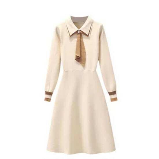 Hot selling knitted dress [Apricot color] [L-4XL size] (please contact customer service to confirm the delivery size after placing the order)