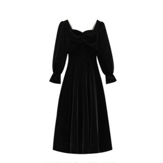 Hot selling velvet dress [black] [M-4XL size] (please contact customer service to confirm the delivery size after placing the order)