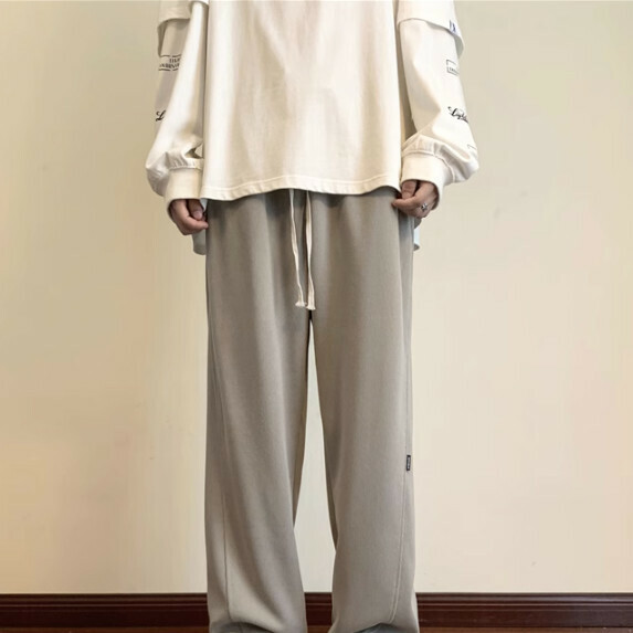 熱推春秋直筒褲男（灰綠色 常規【M_5XL碼】（下單後聯繫客服確認發貨尺碼）
