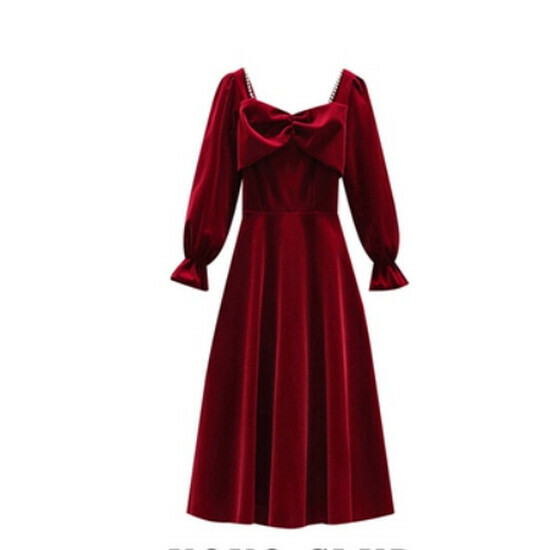 Hot Selling Velvet Dress [Red] [M-4XL Size] (please contact customer service to confirm the delivery size after placing the order)