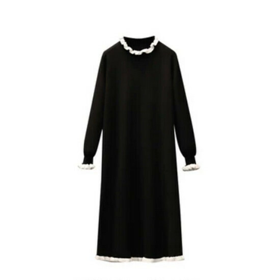 Hot selling knitted dress [black] [L-4XL size] (please contact customer service to confirm the delivery size after placing the order)