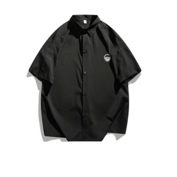 熱推簡約純色短袖襯衫(黑色)【M-3XL碼】【下單後聯絡客服確認發貨尺碼】