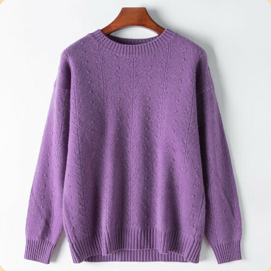 Hot selling knitted wool bottoming sweater (M/L size) (Purple 01) (contact customer service after placing the order to confirm the delivery size)