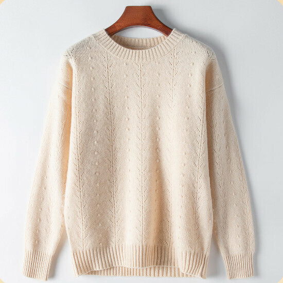 Hot selling knitted wool bottoming sweater (M-XL size) (beige 01) (contact customer service after placing the order to confirm the delivery size)