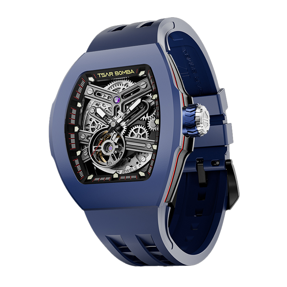 【Tsar Bomba 沙皇】 快拆突破系列 TB8218-03 1+2 夜光指針 鏤空 全自動 手錶 -