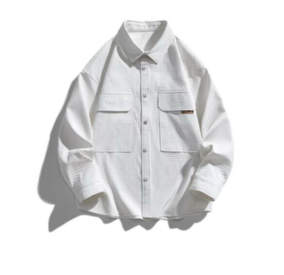 熱推復古簡約長袖襯衫（香檳白）【M-3XL碼】【下單後聯絡客服確認發貨尺碼】