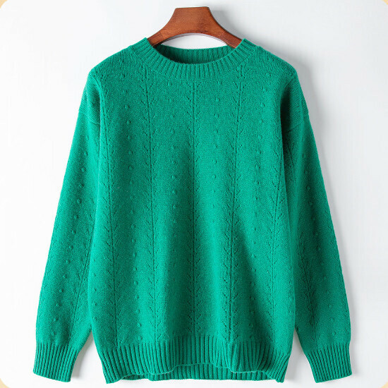 Hot selling knitted wool bottoming sweater (M/XL size) (green 01) (contact customer service after placing the order to confirm the delivery size)