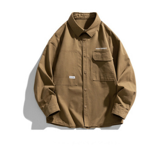 熱推復古簡約長袖襯衫（土褐色）【M-3XL碼】【下單後聯絡客服確認發貨尺碼】