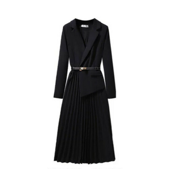 Hot selling suit patchwork dress [black] [S-3XL] (please contact customer service to confirm the delivery size after placing the order)