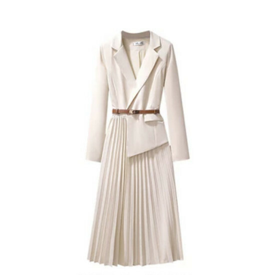 Hot selling suit patchwork dress [Apricot color] [S-3XL size] (please contact customer service to confirm the delivery size after placing the order)