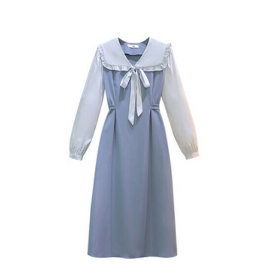 Hot selling doll collar dress [light blue] [L-4XL size] (please contact customer service to confirm the delivery size after placing the order)