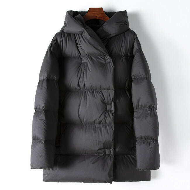 熱賣中長款鴨絨羽絨服(M/L碼)(黑色)(下單後聯絡客服確認發貨尺碼)