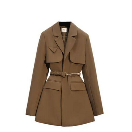 Hot selling long suit top [khaki color] [L-4XL size] (please contact customer service to confirm the delivery size after placing the order)