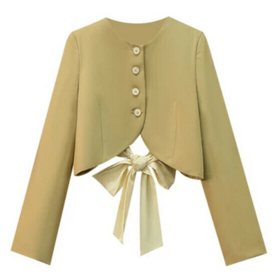 Hot selling short blazer [khaki] [M-4XL size] (please contact customer service to confirm the delivery size after placing the order)