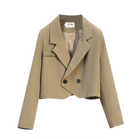 Hot selling short blazer [khaki color] [L-4XL size] (please contact customer service to confirm the delivery size after placing the order)