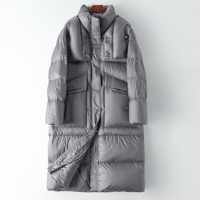 熱賣長款白鵝絨羽絨服(M/L碼)(灰色)(下單後聯絡客服確認發貨尺碼)