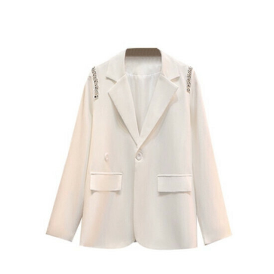 Hot selling autumn suit tops [White] [M-4XL size] (please contact customer service to confirm the delivery size after placing the order)