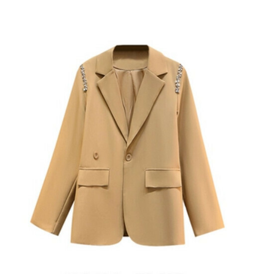 Hot selling autumn suit tops [Khaki] [M-4XL] (please contact customer service to confirm the delivery size after placing the order)