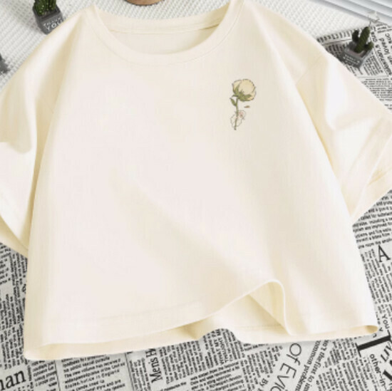 Hot selling short ice silk T-shirt [Milk White (Kapok Sheep)] [S-2XL] (please contact customer service to confirm the delivery size after placing the order)