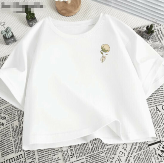 Hot selling short ice silk T-shirt [White (Kapok Sheep)] [S-2XL size] (please contact customer service to confirm the delivery size after placing the order)