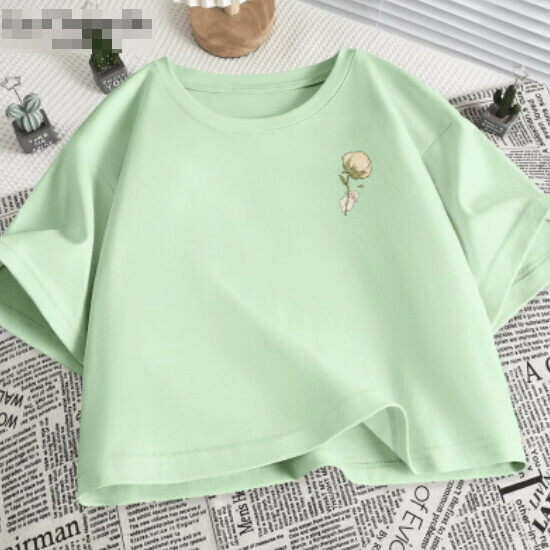 Hot selling short ice silk T-shirt [fruit green (kapok sheep)] [S-2XL size] (please contact customer service to confirm the delivery size after placing the order)